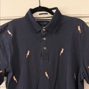 Ted Baker Navy Polo with Parrot Motif